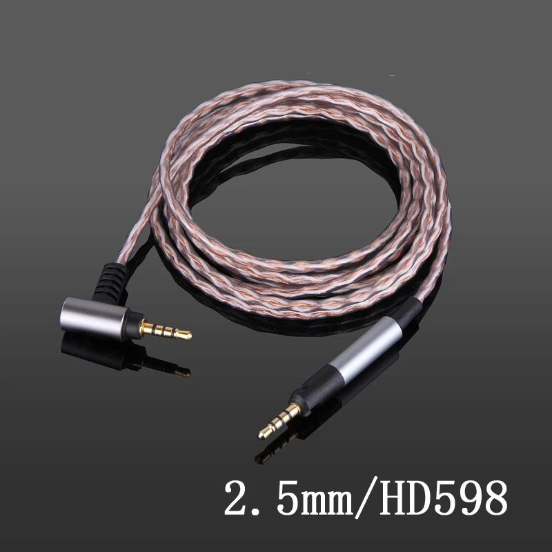 For Sennheiser HD598 HD518 HD558 HD569 HD579 HD598se HD2.30 4.4mm 2.5mm HD560S 100% Single Crystal Copper Headest Upgrade Cable