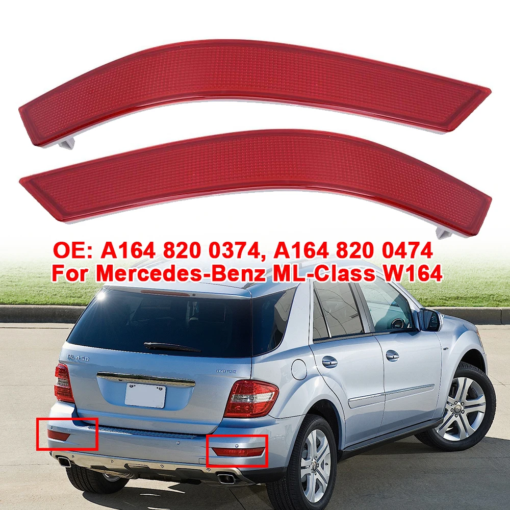 Car Rear Bumper Reflector Tail Lights For Mercedes Benz ML Class W164 ML320 Brake Light Accessories A1648200374 A1648200474