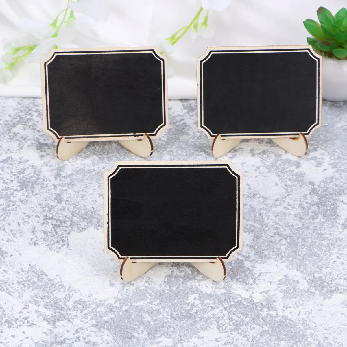 10Pcs Stylish Mini Chalkboard Signs Wood Edge Erasable Surface for Buffet Labels Store Promotions Place Cards Event Decor