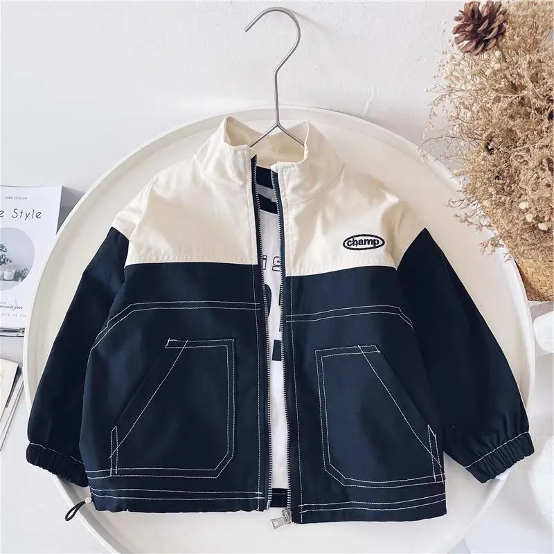 

Kids Boys Coat New Spring and Autumn Children's Korean Edition Casual and Handsome Jacket Children's Wear Baby Casual Sports Top