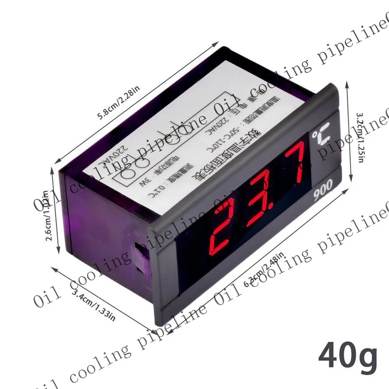 A+ Panel-Mounted Temperature Display with Built-in NTC10K3435 Sensor 64X35mm