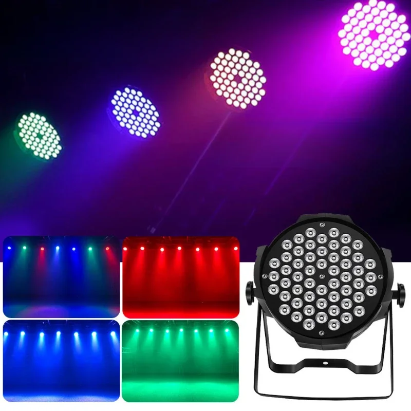 Proyector de luces de escenario para cine en casa, luz Led RGB de 54 piezas para discoteca, Karaoke, fiesta, salón de haz láser colorido, 110-220V, lámpara de baile