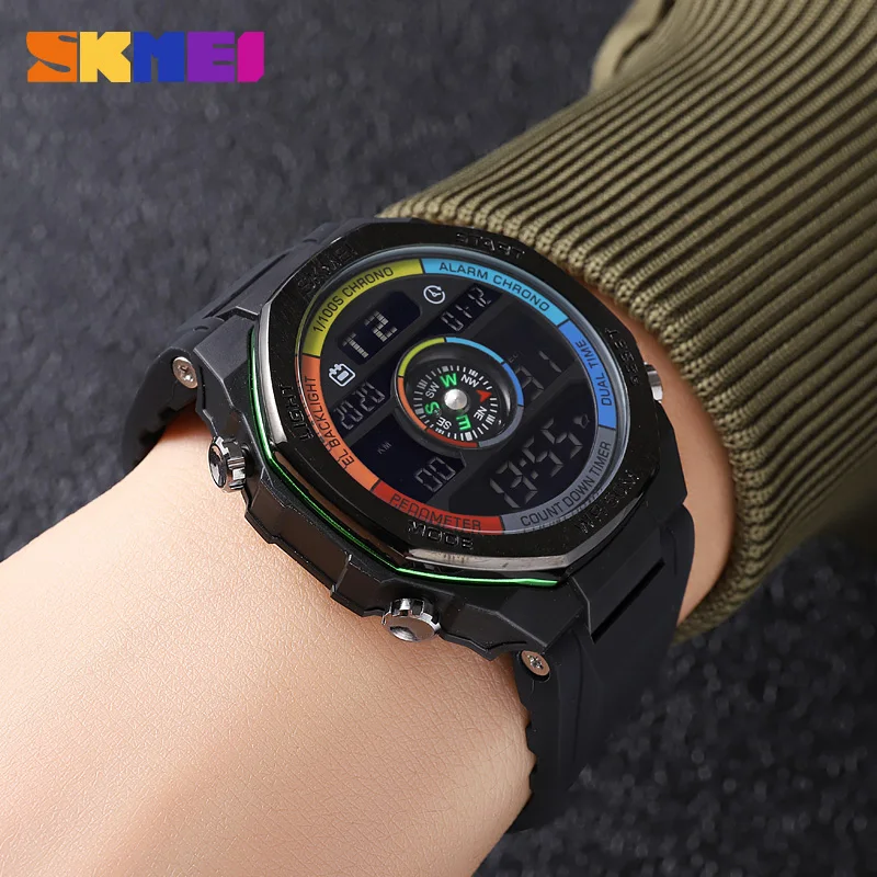 SKMEI Altimeter Barometer Thermometer Altitude Men Digital Watches Sports Clock Climbing Hiking Wristwatch Reloj Hombre