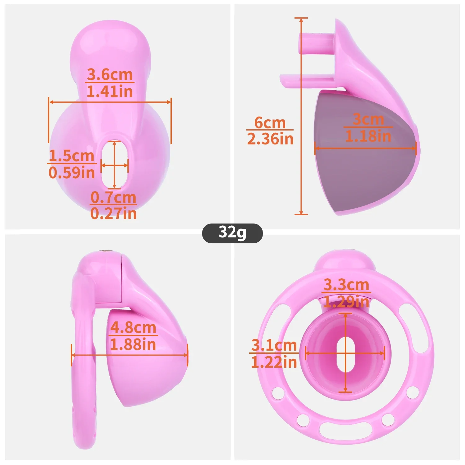 FAAK Male Chastity Cage Device Resin Penis Cage Hollow Adjustable Ring Anti‑Escape Penis Ring Adult Men's Intimate Safety Lock
