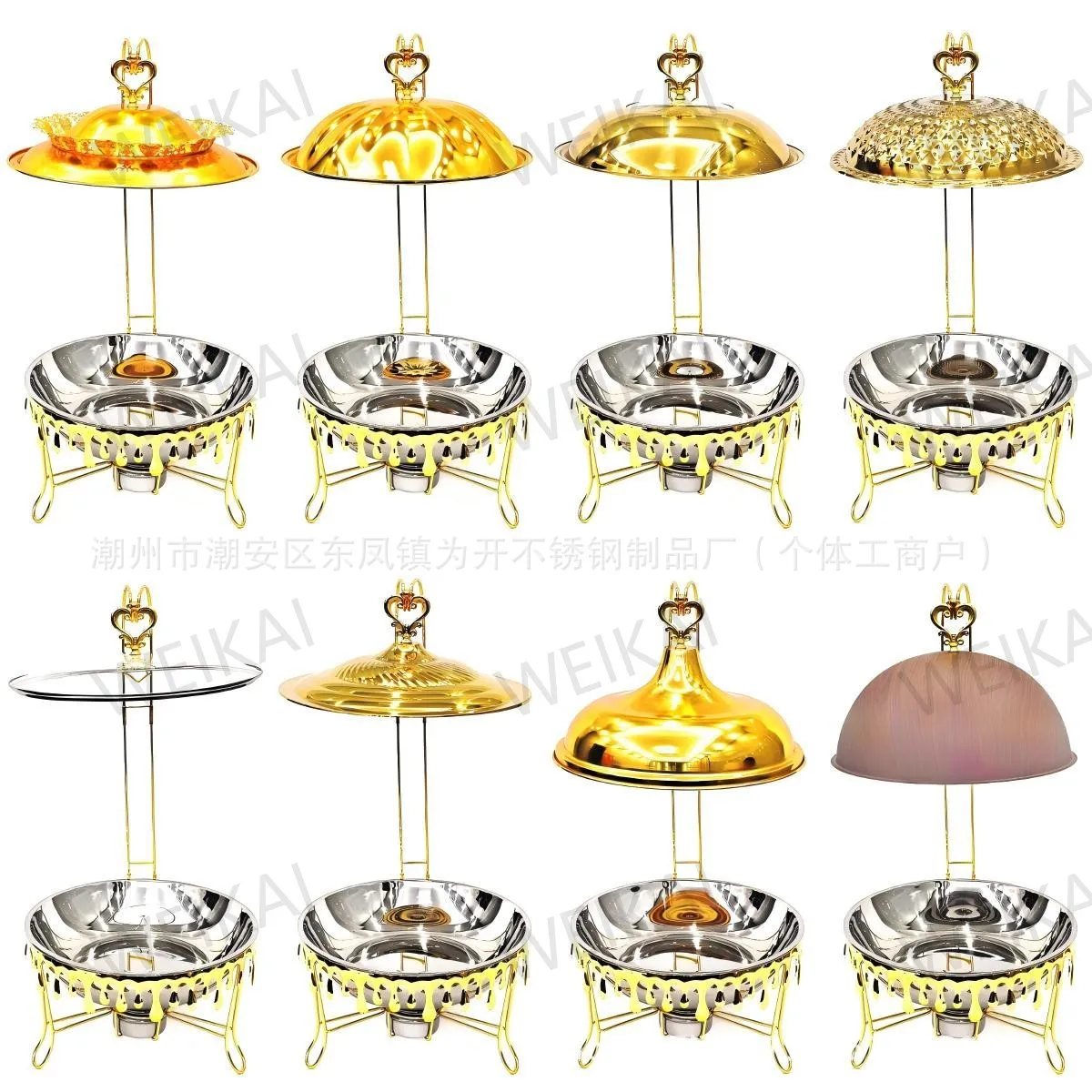 8L Luxury Gold Hanging Chafing Dish, Thermal Food Warmer for Hotel Restaurant Banquet Buffet