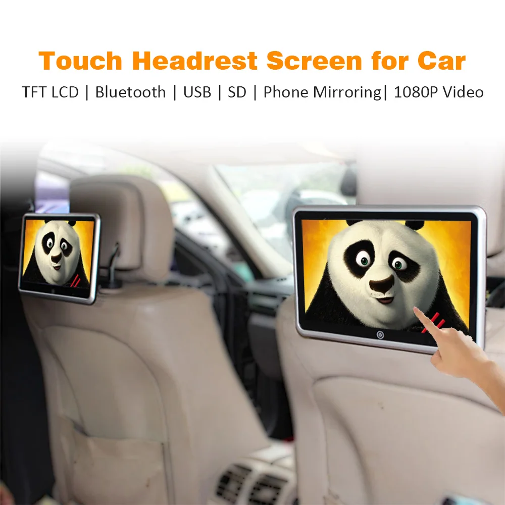 Headrest Screen For Car TV Monitor Children Rear Car Screen with 8 Inch 10 Inch 11.6 Inch Touch Screen Phone Link USB SD Video