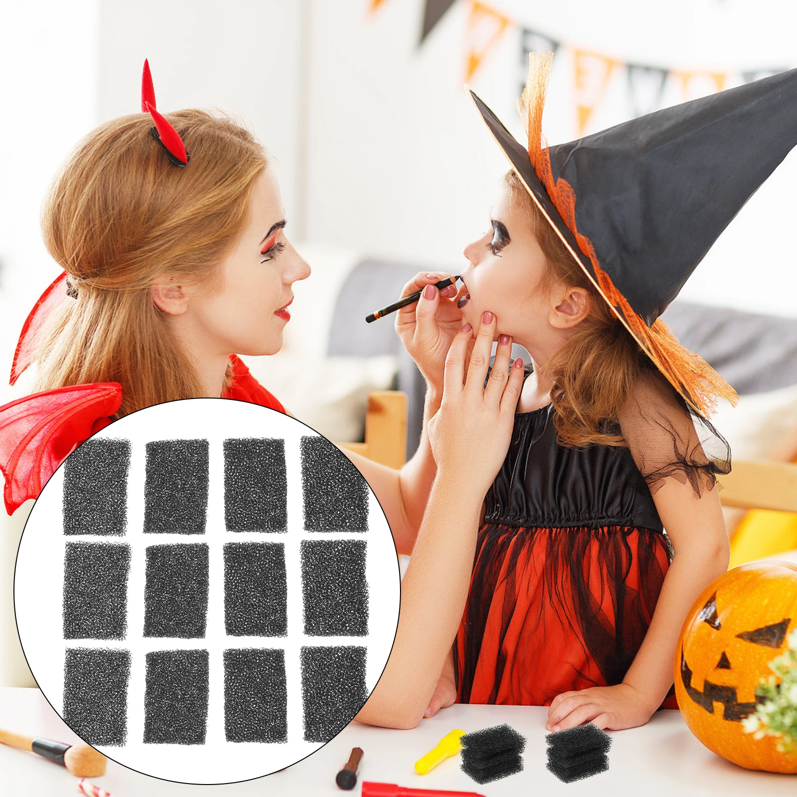 

16pcs 4x6x1cm Makeup Sponge Cotton Pad Blending Sponges Disposable Halloween Special Effect Stipple Wounds Scars