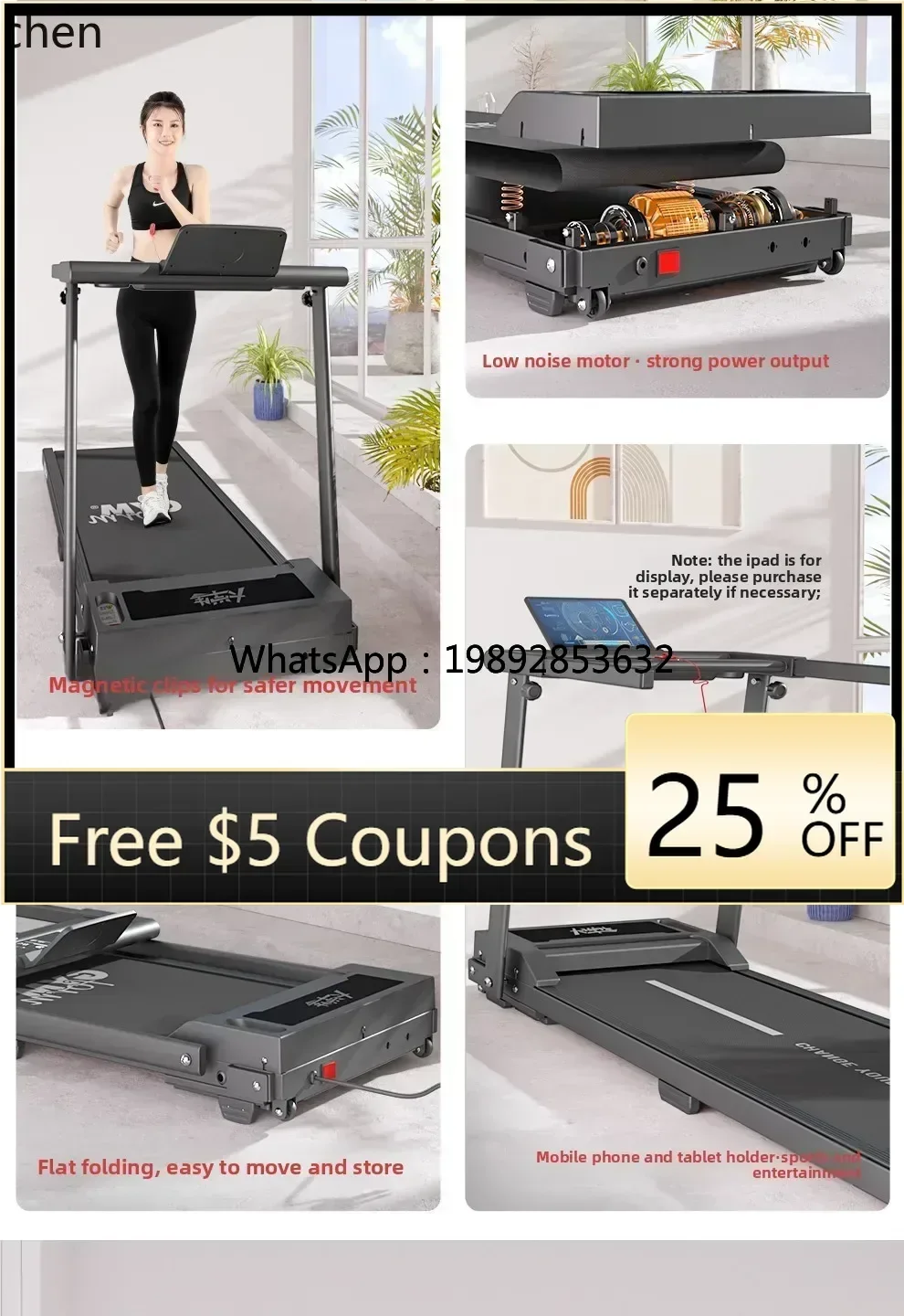 AB  College Student Home Use Treadmill Small Mini Widened Foldable Home Indoor Gym