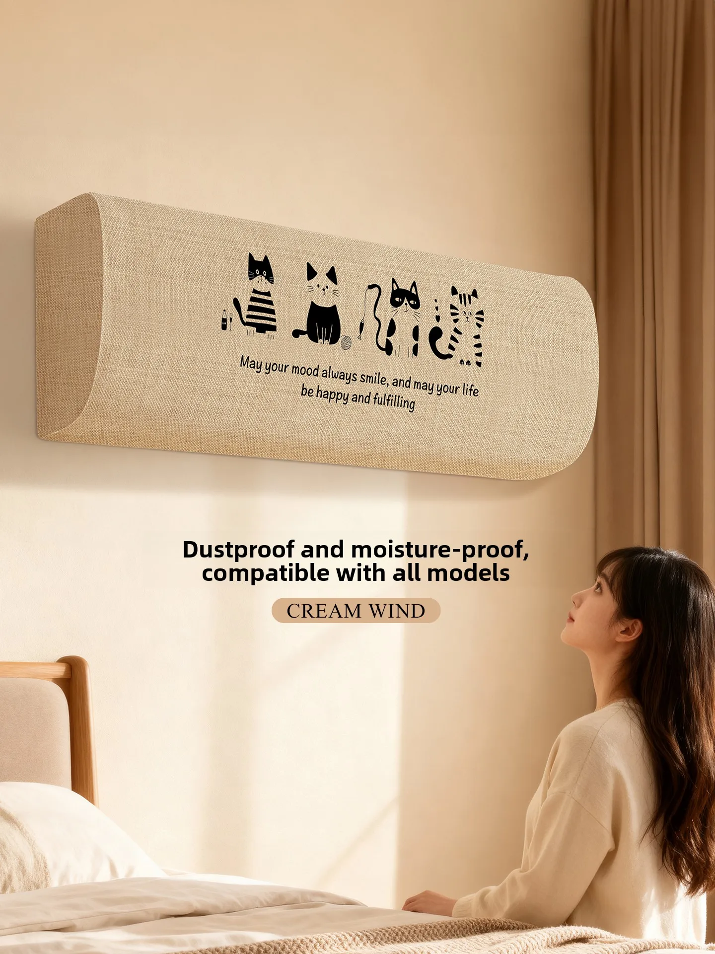 

Indoor Hanging Air Conditioner Cover Full Wrap Dustproof Fabric Protective ield Universal Hanging hine Polyester Fiber