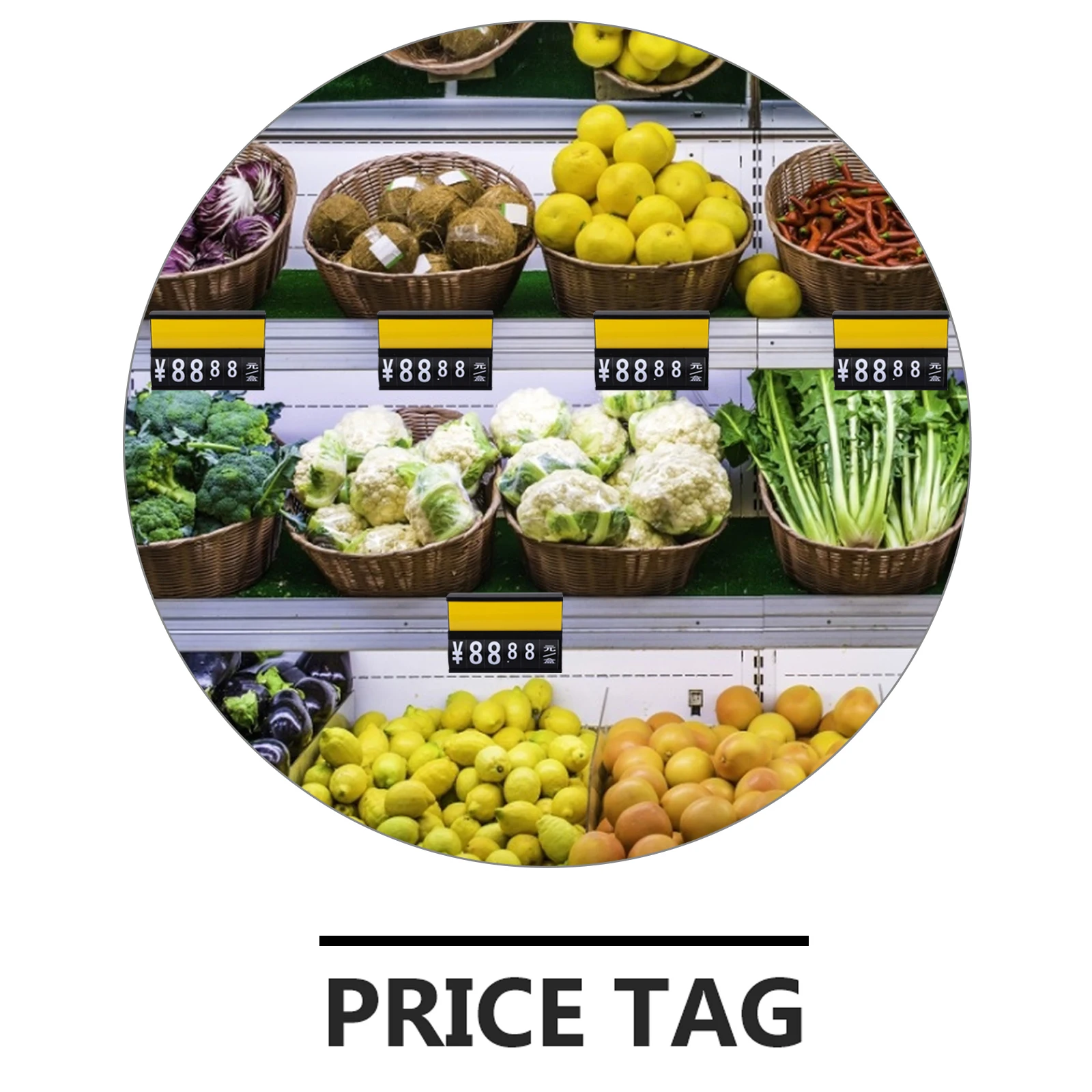

2Pcs Price Tag Lightweight Portable Combined Price Card for Grocery Store Fruit Vegetable Advertisement