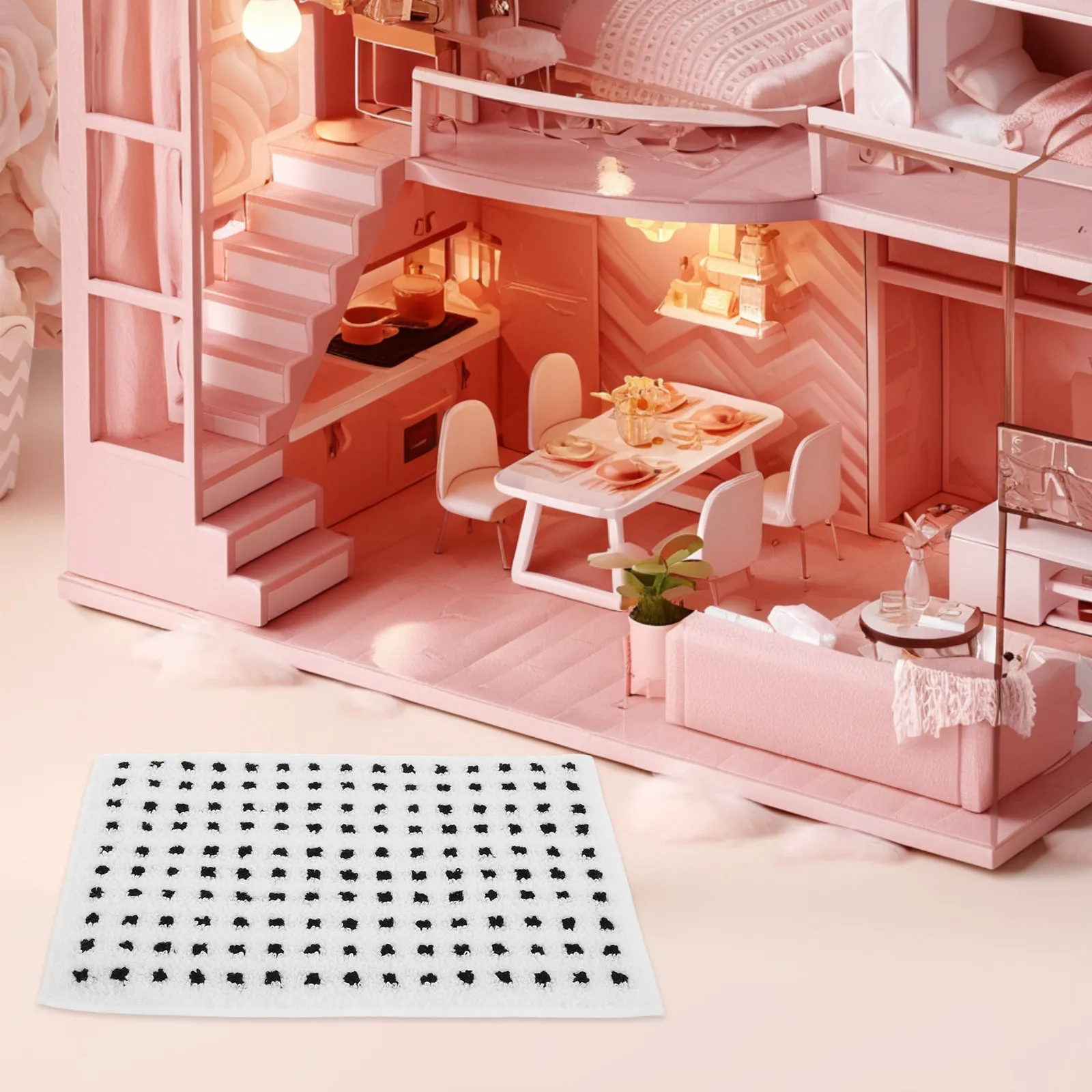 

1:12 Scale Miniature Dollhouse Rugs Realistic Handmade Felt Area Carpets for Living Room Bedroom Kitchen Decoration Vintage