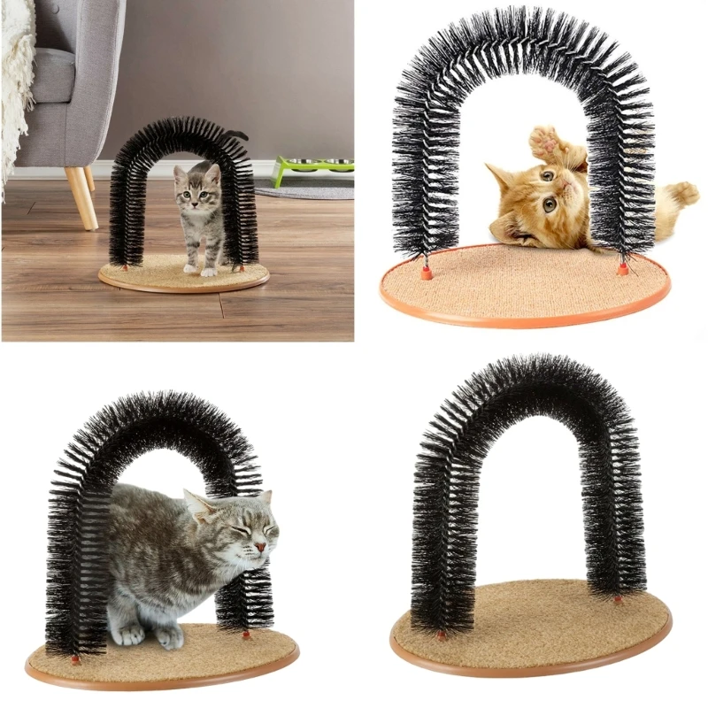 

Brush Scratching Arch for Massage Kitten Self Grooming Device Pet Cats Scratching Post Cats Stress Relief Scratcher