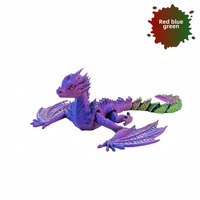 3D Printed Crystal Stones Western Dragon Full Body Joints Movable Home Furnishing Decor Funny Ornament Creative Car Accessories