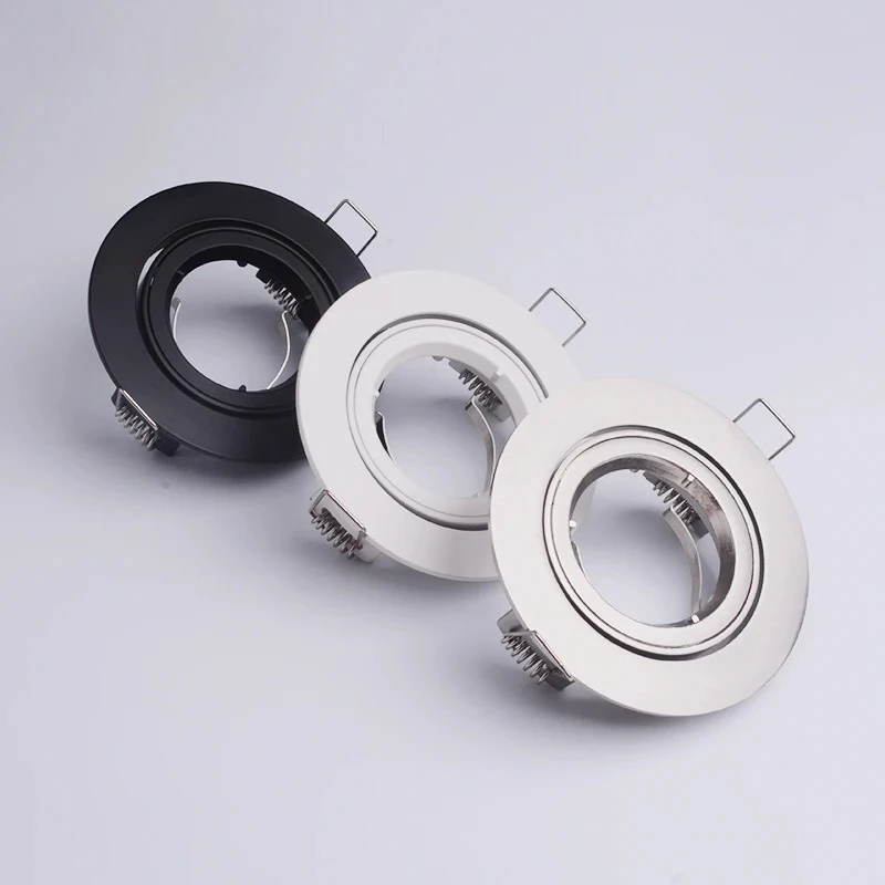 Faretto da incasso a LED da incasso arrotondato per interni Gu10 Mr16 Faretto da incasso in alluminio pressofuso