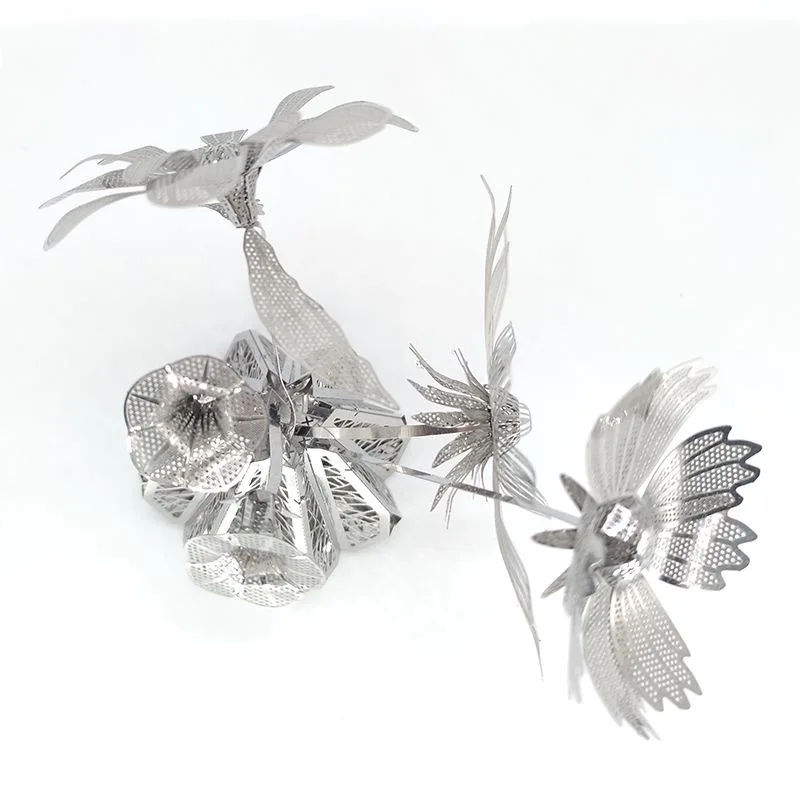 การจัดดอกไม้ 3D โลหะปริศนาชุด DIY เลเซอร์ตัดปริศนาจิ๊กซอว์ของเล่นสําหรับเด็ก