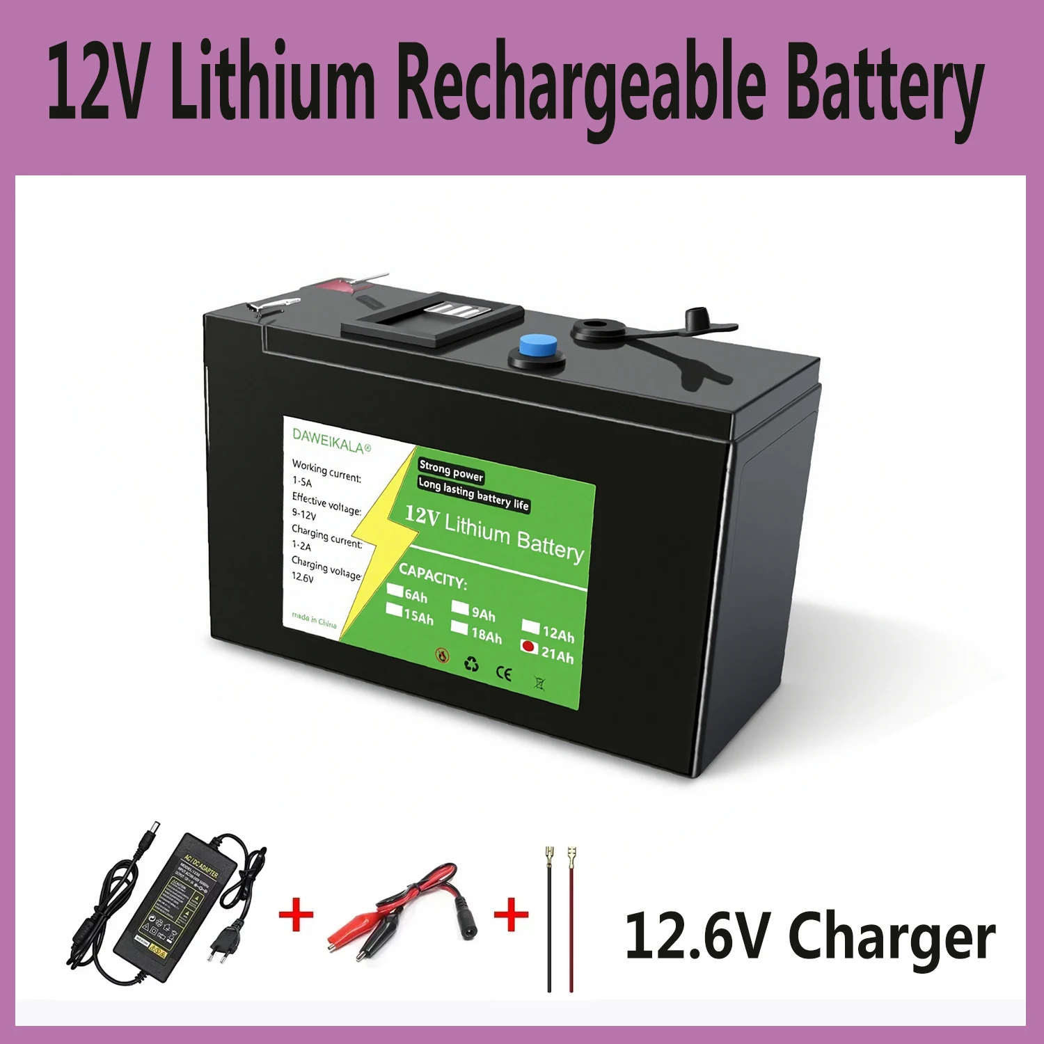 9Ah-21Ah 12V 18650 Li-ion Battery Pack for LED,LED lights Po