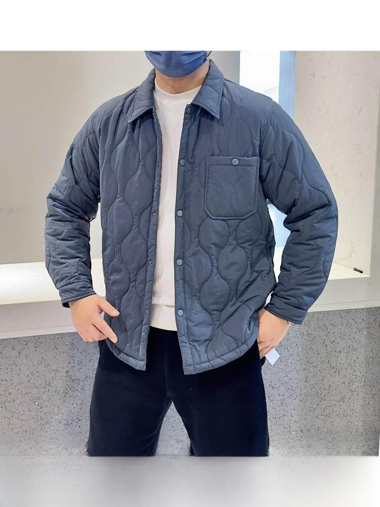 

Fashionable Men's Cotton Jacket Heat Gourd Quilted Cotton Waterproof Autumn Winter Shirt Style Thickened Standard Fit Coat