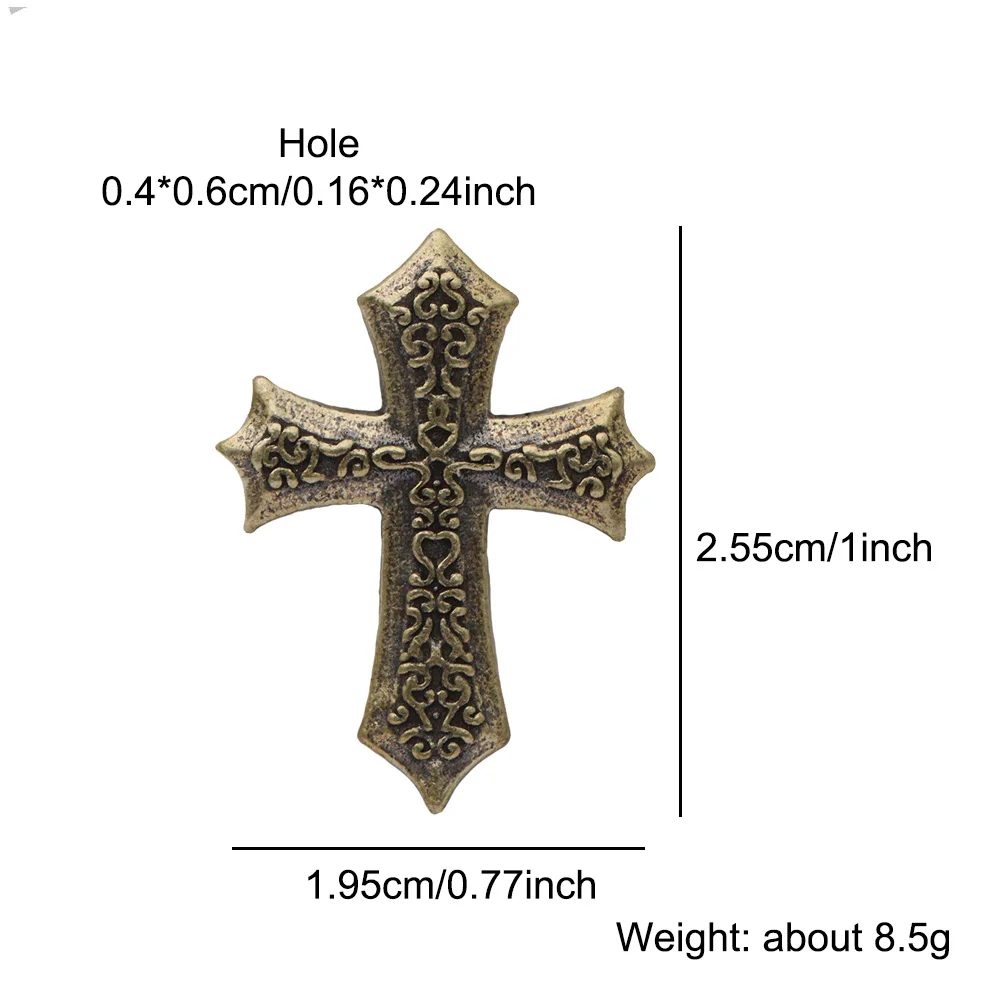 Knights Templar Cross Brass Knife Beads EDC Outdoor DIY Paracord Handmade Woven Lanyard Pendants Umbrella Rope Bracelet Charms view 6