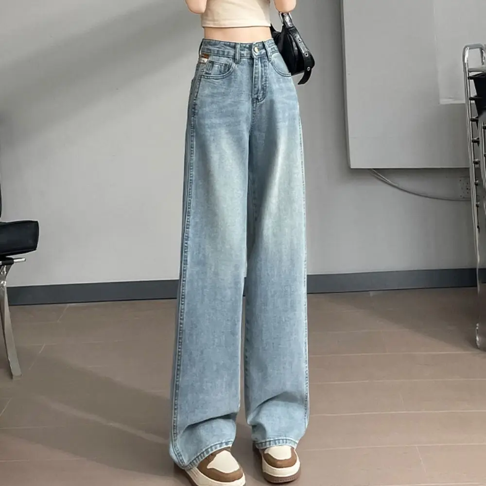 

Simple with Pockets Denim Jeans Baggy Plus Size Cowboy Pants Wide Leg Ins Style Jeans Women Y2k Girls