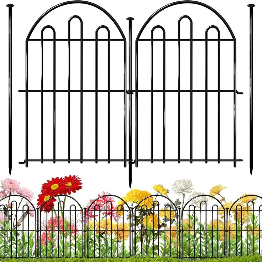 

in x 22in Decorative Garden Fence, 26 Pack Arched No Dig Animal Barrier Fence for Dog Rabbit, Garden Edging Border, Rustproof Me