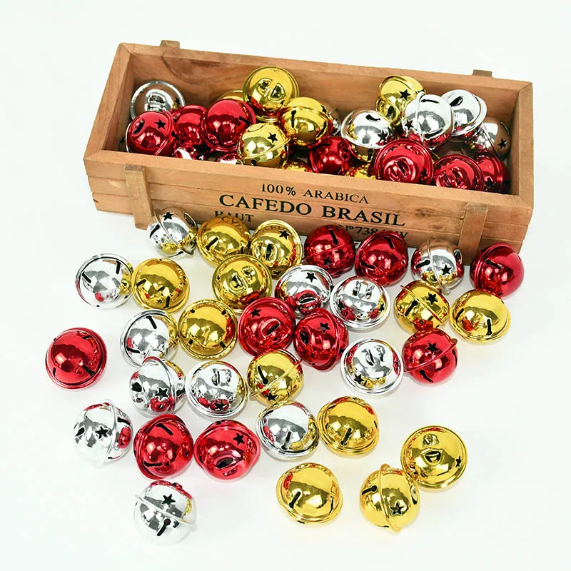 

10pcs 2.9cm Gold Silver Red Christmas Bells Christmas Tree Hanging Pendant Ornament Festival Party Decor DIY Crafts Accessories