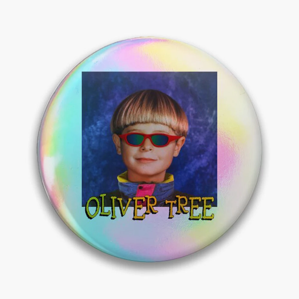 Oliver tree alien boy Pin Holographic Star Heart Pin Brooches Laminated Button Fashion Accessory