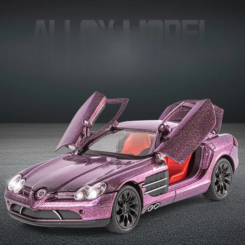 

1: 24 BENZ SLR alloy car simulation model with sound and light feedback, boy gift