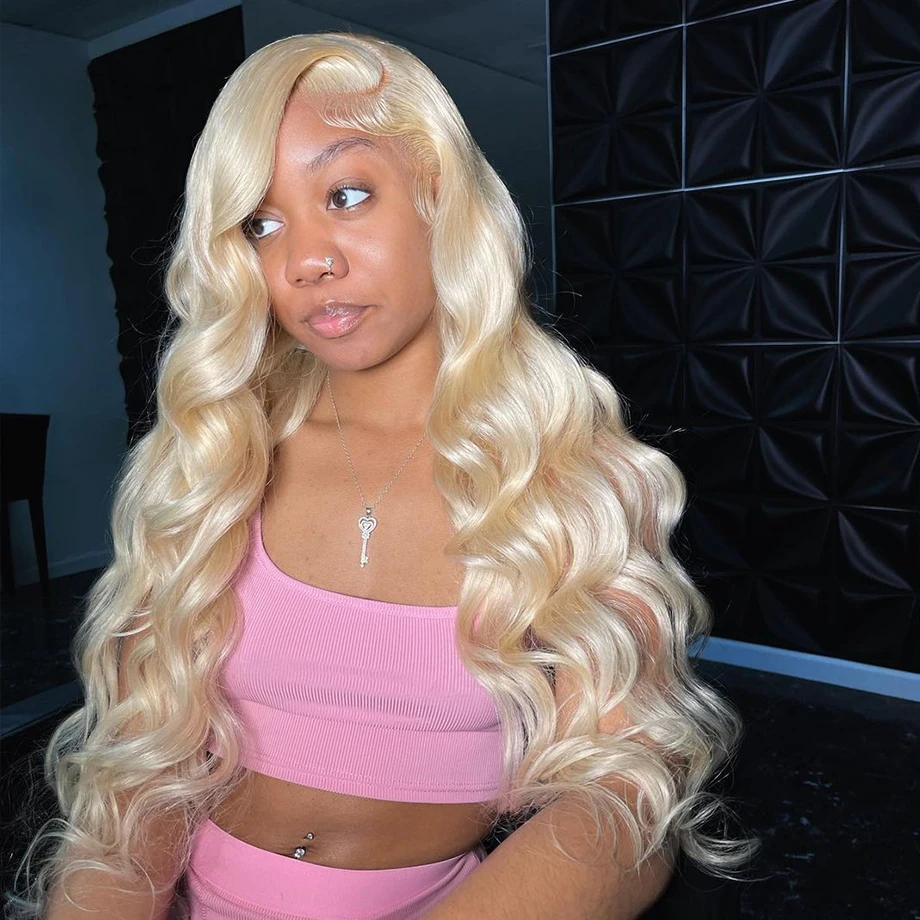 

613 Honey Blonde Color 13x6 HD Transparent Deep Wave Frontal Wig Bone Straight Vietnamese Raw Hair Wigs Body Wave Lace Front Wig