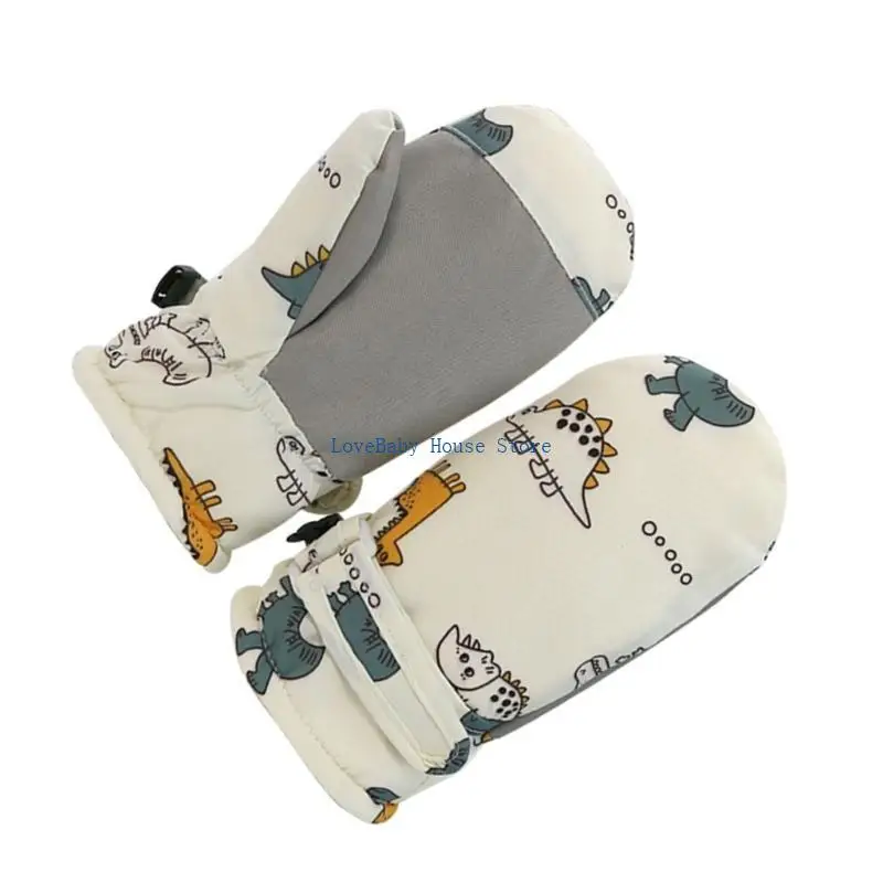 BX0D Luvas neve ajustáveis ​​Luvas neve à prova d'água Luvas esqui à prova vento desenho animado Luvas design