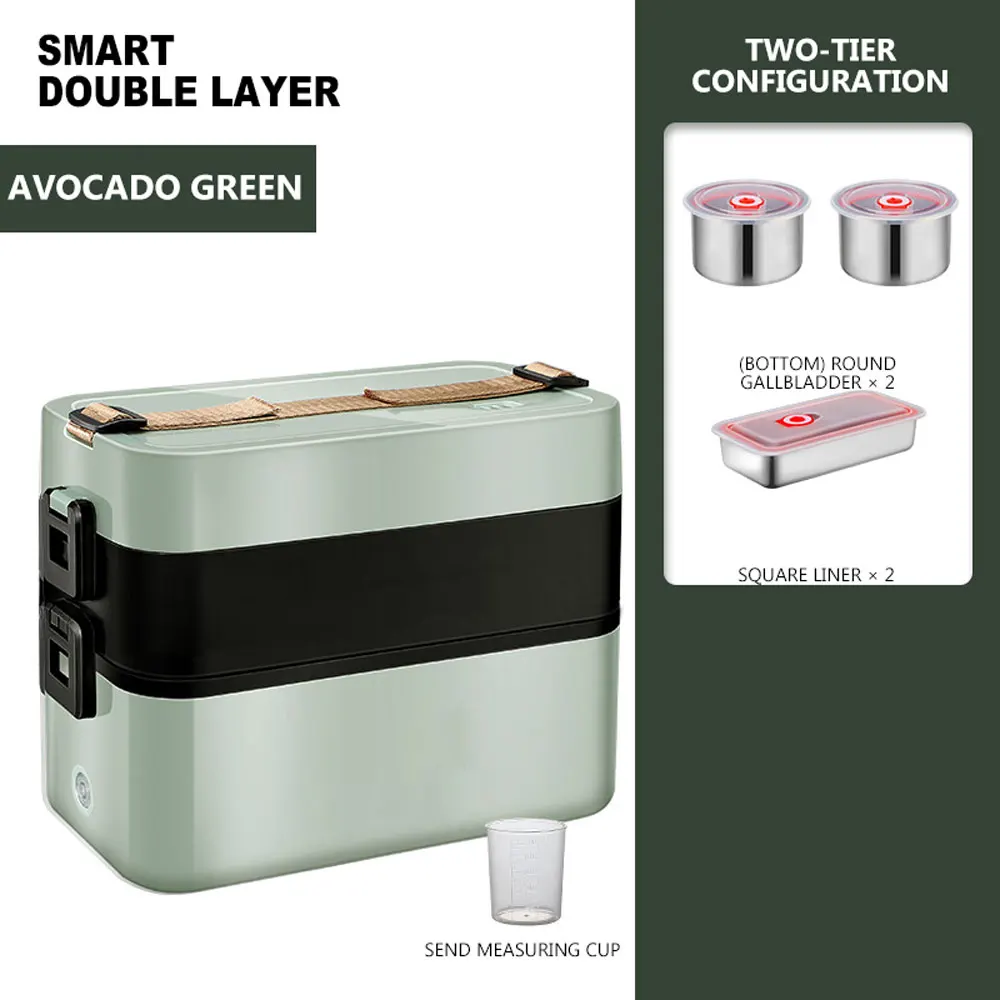 Fiambrera eléctrica portátil, se puede enchufar a la calefacción eléctrica, cocinar arroz caliente, fiambrera de autocalentamiento