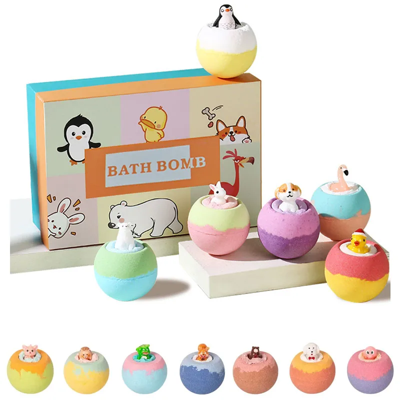 

1 шт./6 шт. Бомбочки для ванн с солью, ароматизированные эфирными маслами, с игрушками-сюрпризами внутри, шипучие бомбочки для ванн, подарки на день рождения, дропшиппинг