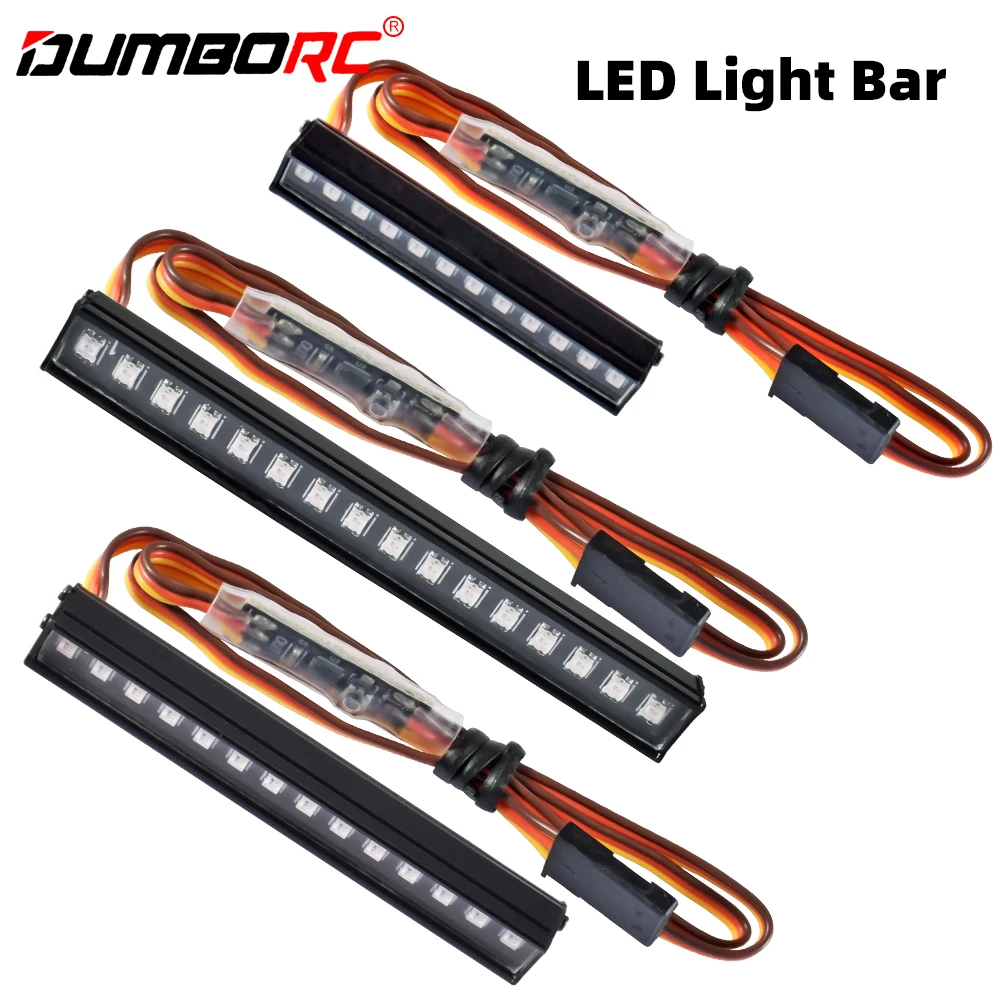 DUMBORC RC LED Light Bar Kolorowy zestaw lamp dachowych 45/56/64MM 8 trybów dla RC Crawler Car AXIAL SCX24 Bronco C10 JLU Gladiator