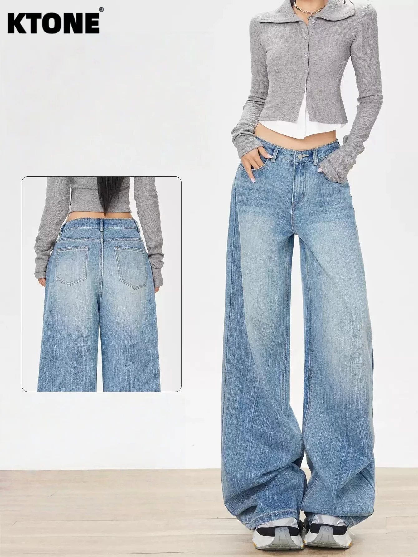 

Men and Women Jeans Blue Baggy Denim Streetwear Drip For Dating No accessories or belts included