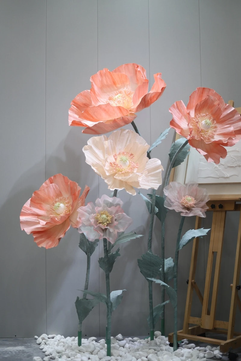 Super large paper art flower handmade custom paper flower shopping mall Meichen wedding decoration