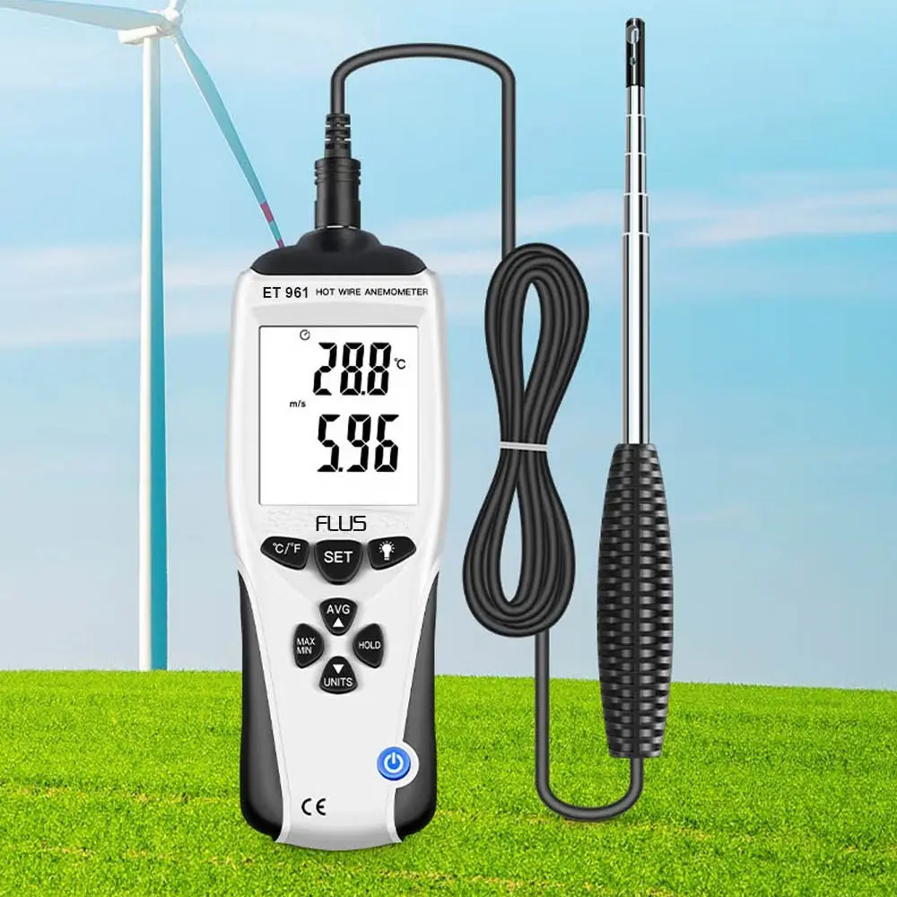 

portable probe type wind speed meter air velocity measuring instrument