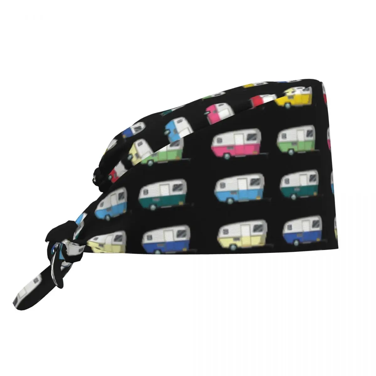 Colourful Vintage Eriba Puck Caravan Daisy Scrub Hat Doctor Working Surgical Cap Men Women Adjustable Nursing Caps for Dentist