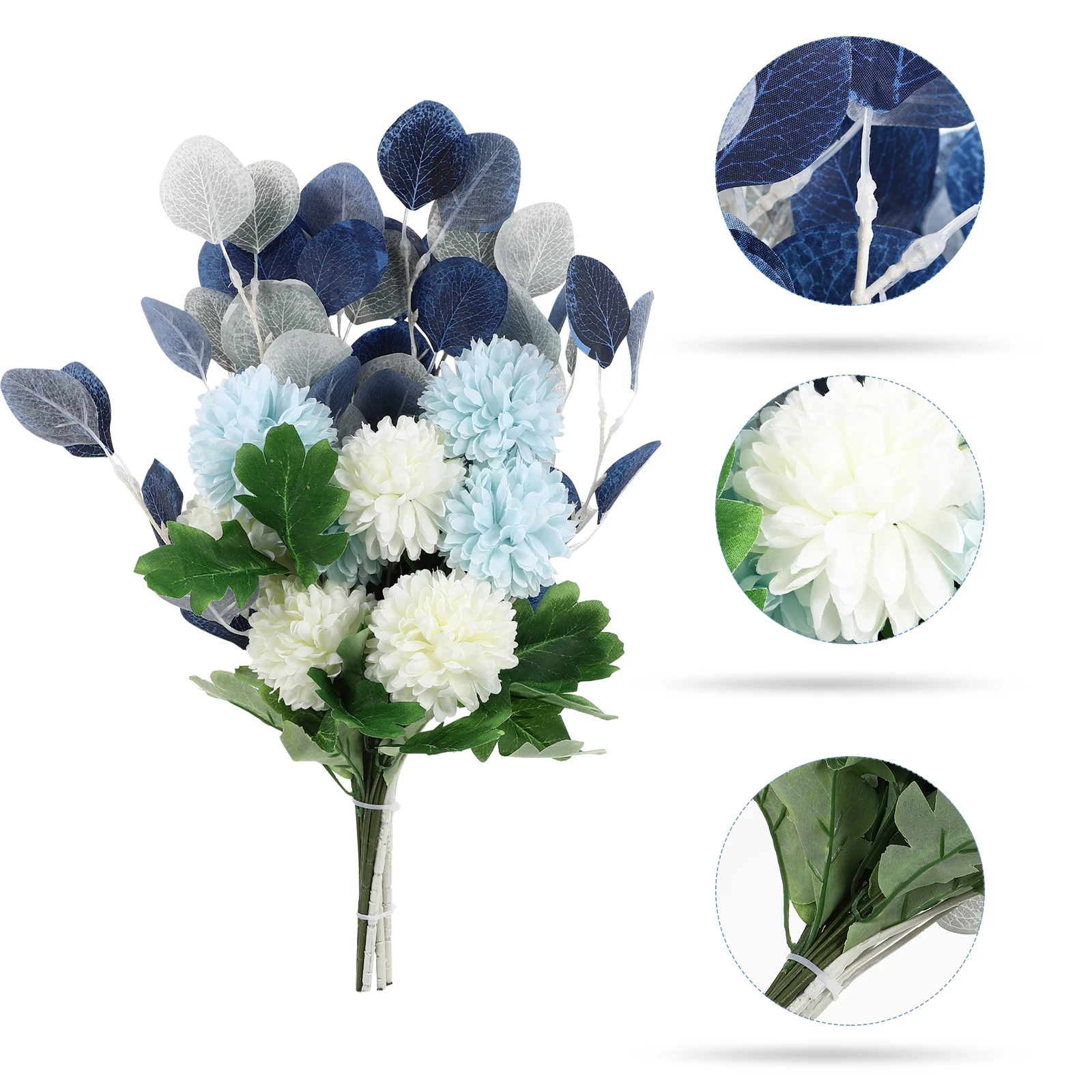

Artificial Flower Bouquet Realistic Silk Navy Decorative Simulation Flowers Home Wedding Party Living Room Bedroom Office