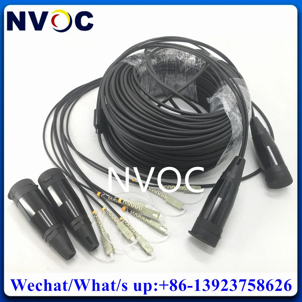 

8Core 50M 70M MM OM3-300 8C PDLC/SC/FC Outdoor DVI Waterproof Armored MultiMode 50/125 8Fibers Optic Patch Cord Cable Connector