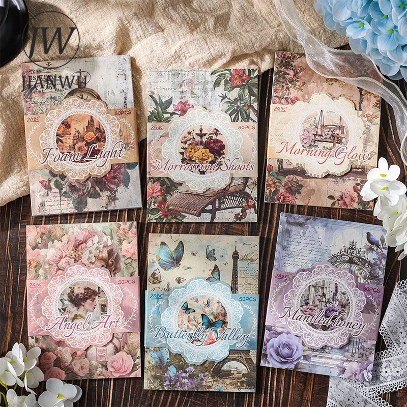 JIANWU Spring Mountain Wilderness Series Vintage Flower Collage Landscaping Material Paper Creative DIY Junk Journal Stationery