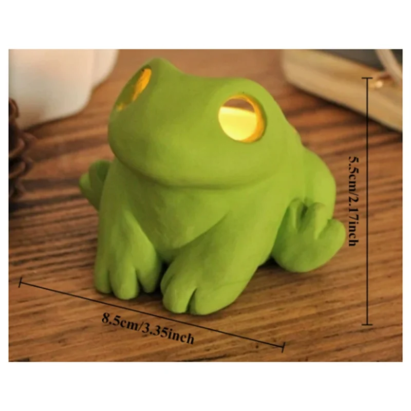 M02K-Frog Candle Holder Table Centerpiece Decor Big-Eyed Frog Candlestick Holder Tabletop Tea Light Candle Stand