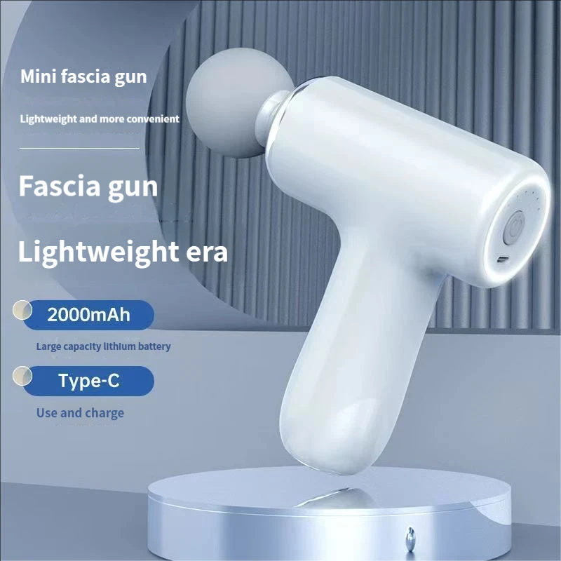 

Vibrating massage gun, equipped with 4 interchangeable massage heads and LED light, portable full-body electric relaxation massa