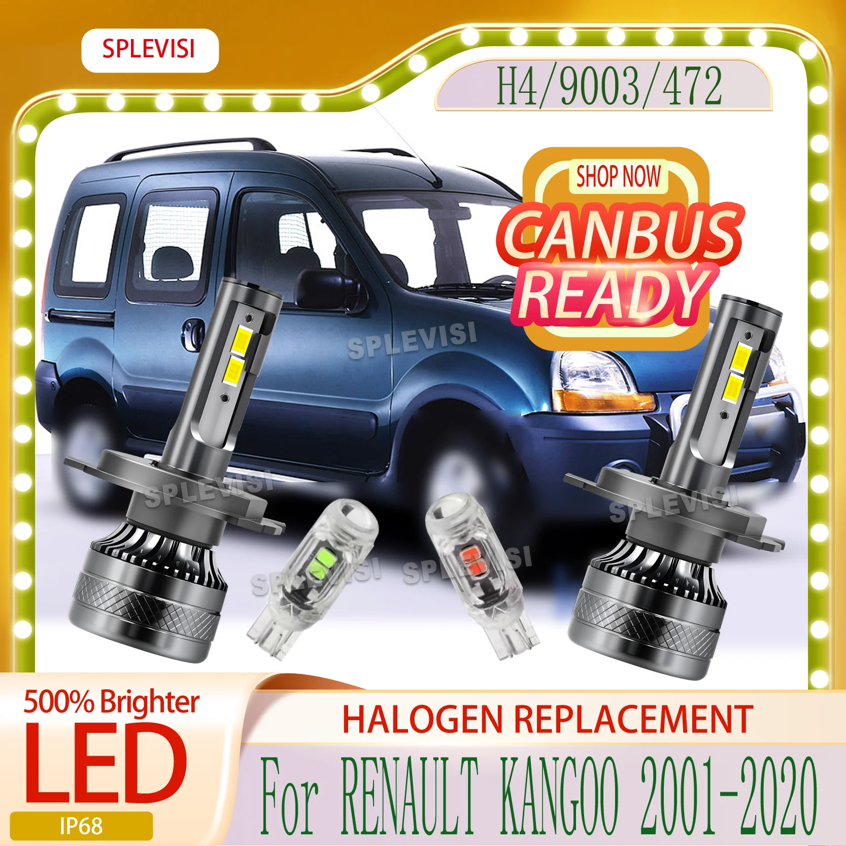 

Simple plug-and-play installation anti-flicker LED Bulb CANBUS ERROR FREE For RENAULT KANGOO 2001 2002 2003 2004 2005 2006-2020