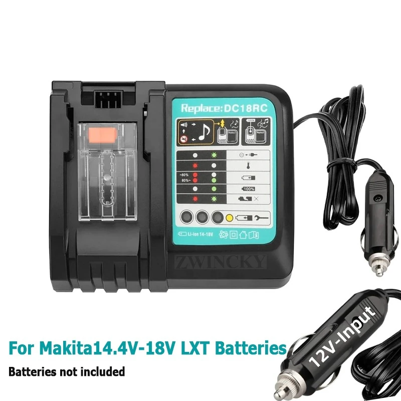 DC18RC Li-ion Battery 3A Car Charger for Makita 18V 14.4V BL1860B,BL1850B,BL1840,BL1830,BL1820,BL1415,BL1440 Power tool Charger