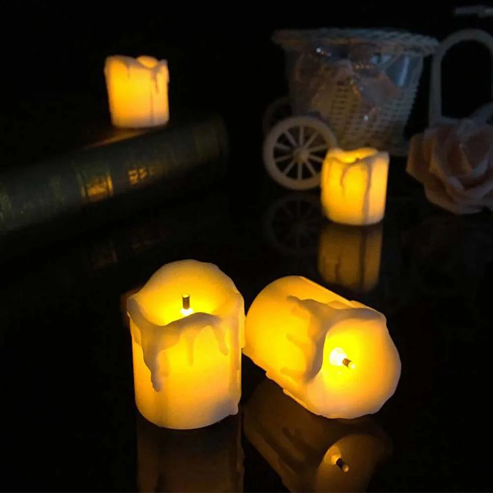 

5 Pcs Light up Candles Electric Tealights Led Decorative Artificial Flameless for Table