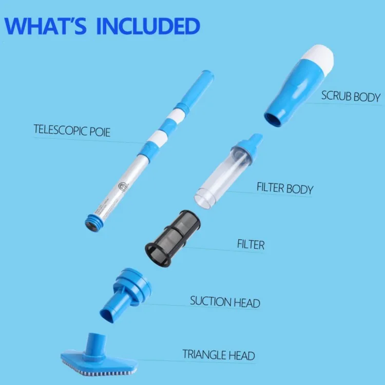 3 in 1 Pool Vacuum Cleaner for Hot Tub and Small Swimming Pool Sand and Debris Treatment