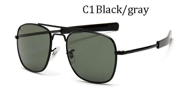 Mannen luxe Merk Designer Zonnebril Vintage mode Luchtvaart AO Zonnebril Voor Mannelijke Amerikaanse Leger Militaire Optische Glas /.\'[