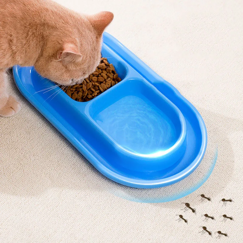 Pet Feeding Double Bowls Plastic Anti Ants Food Water Feeder For Dogs Cats Puppy Automatic Dog Feeder Dispenser Karate for Ants