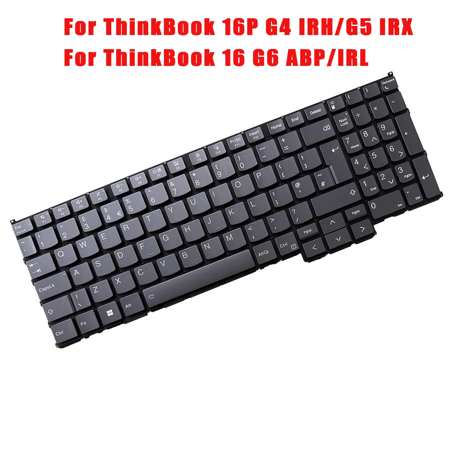 

Laptop Keyboard For Lenovo For ThinkBook 16P G4 IRH G5 IRX 16 G6 ABP IRL G7 ARP IMI United Kingdom UK With Backlit Grey New