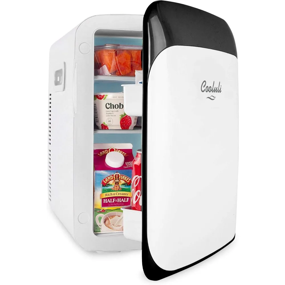 ثلاجة صغيرة سعة 15 لترًا لغرفة النوم - السيارة والمكتب وغرفة النوم الجامعية - مبرد محمول 12 فولت وتدفئة للأغذية والمشروبات والعناية بالبشرة، ب