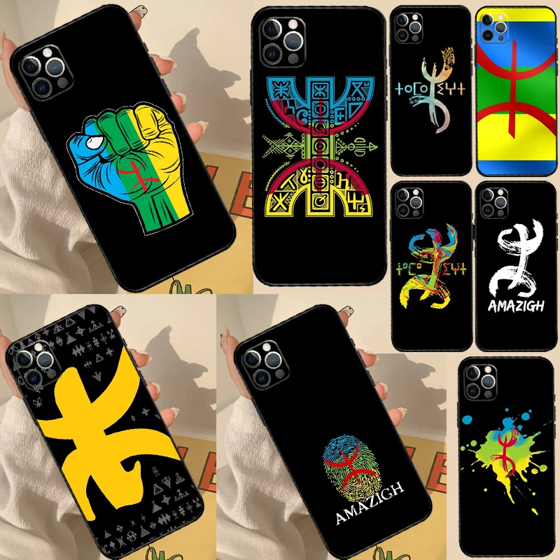 Amazigh Symbol Berber Academy Case For iPhone 11 12 13 14 15 16 Pro Max Cover For iPhone 13 12 Mini XR X XS Max Plus